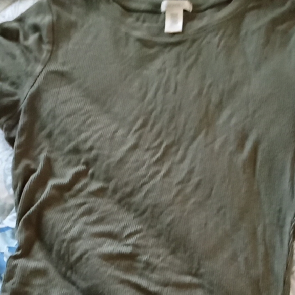 Bozzolo Forest Green Ribbed Top